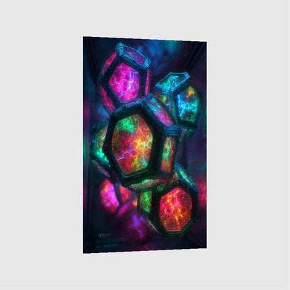 Art Print Abstract Lab AI - Luminescent Mesh
