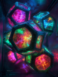 Art Print Abstract Lab AI - Luminescent Mesh