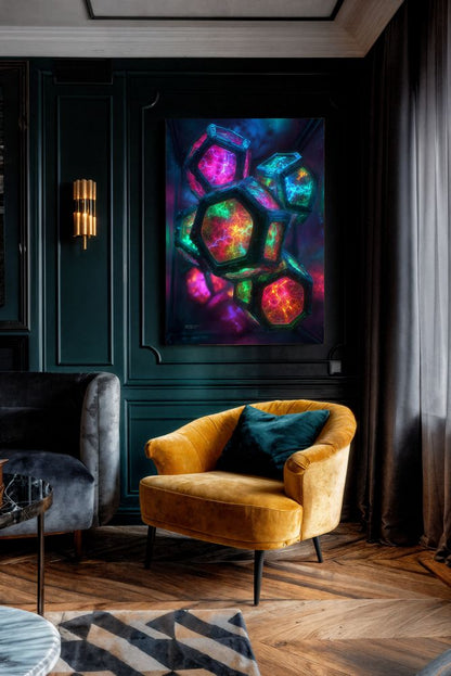 Art Print Abstract Lab AI - Luminescent Mesh