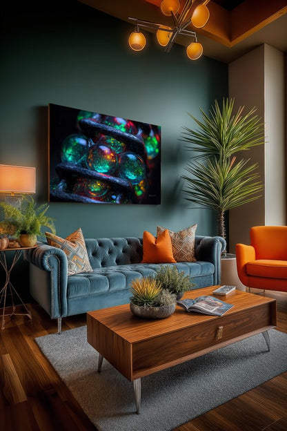Art Print Abstract Lab AI - Metallic Resonance