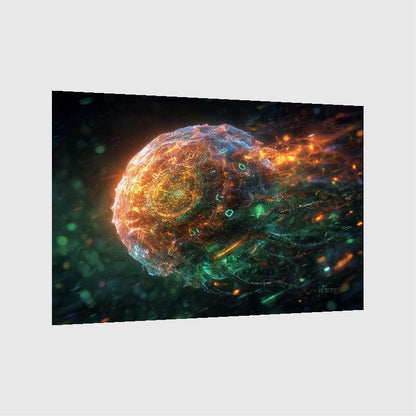 Art Print Abstract Lab AI - Starlit Gridflow
