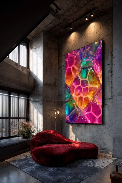 Art Print Abstract Lab AI - Chromatic Cocoon