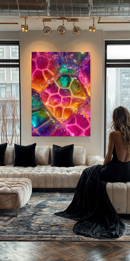 Art Print Abstract Lab AI - Chromatic Cocoon