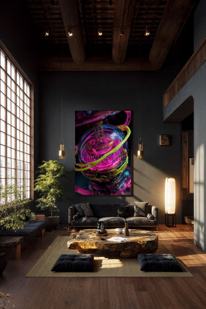 Art Print Abstract Lab AI - Heartbeat of Light