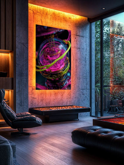 Art Print Abstract Lab AI - Heartbeat of Light