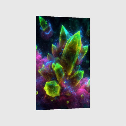 Art Print Abstract Lab AI - Neon Prism Bloom