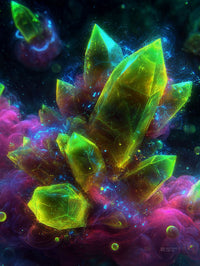 Art Print Abstract Lab AI - Neon Prism Bloom