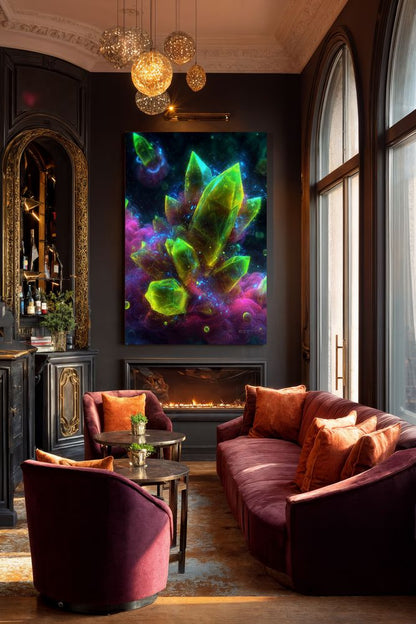 Art Print Abstract Lab AI - Neon Prism Bloom
