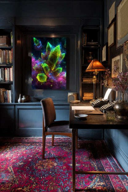 Art Print Abstract Lab AI - Neon Prism Bloom