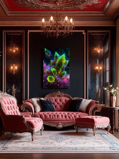 Art Print Abstract Lab AI - Neon Prism Bloom