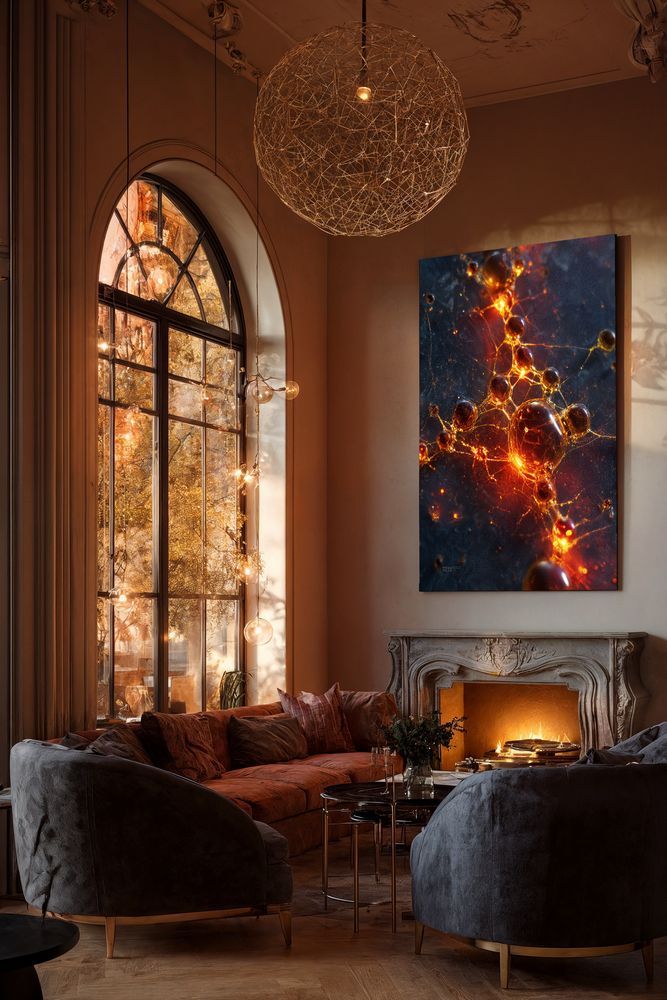 Art Print Abstract Lab AI - Ebullient Threads