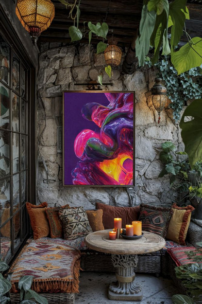 Art Print Abstract Lab AI - Chromatic Whirlpool