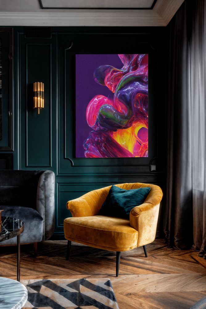 Art Print Abstract Lab AI - Chromatic Whirlpool