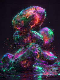 Art Print Abstract Lab AI - Neon Vesicle