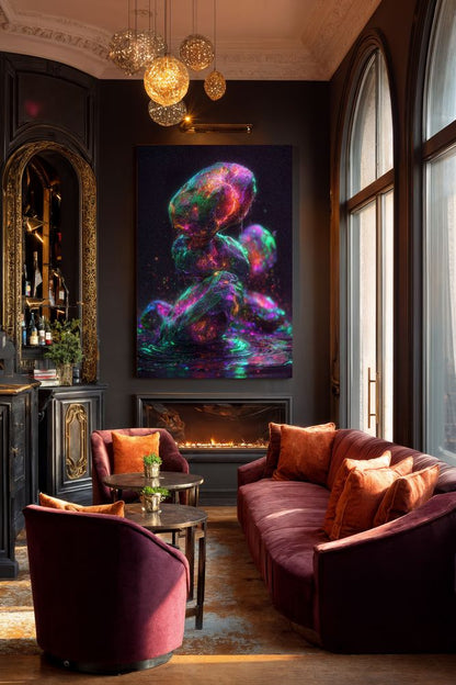Art Print Abstract Lab AI - Neon Vesicle