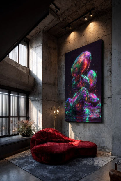 Art Print Abstract Lab AI - Neon Vesicle