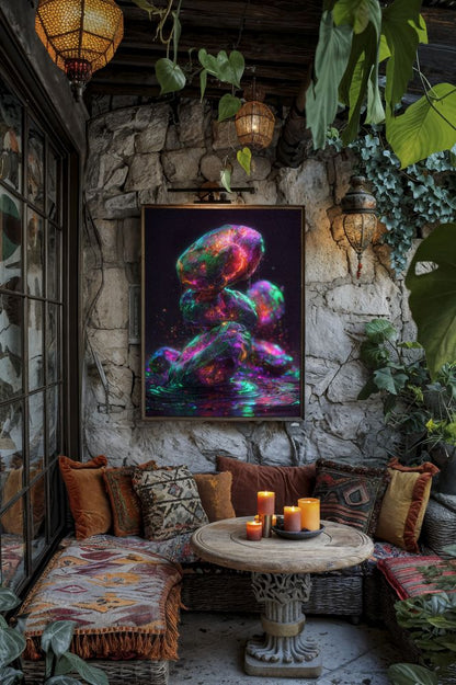 Art Print Abstract Lab AI - Neon Vesicle