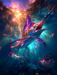 Art Print Salt Life AI - The Bright Siege Beneath the Waves