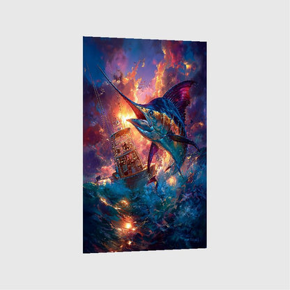 Art Print Salt Life AI - The Marlin's Burning Path