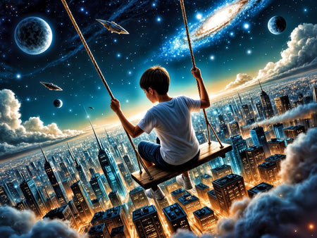 Art Print Aquila Vision AI - Above the City