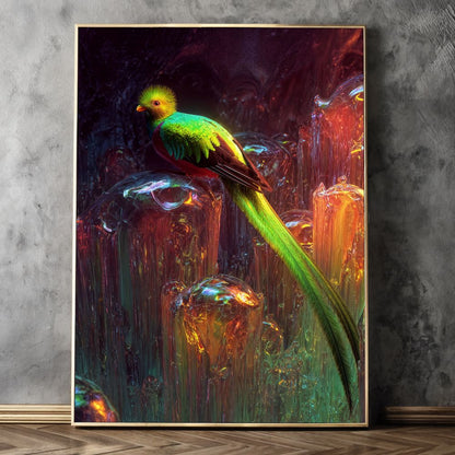 Art Print wAIld Life - Perched on Melted Rainbows
