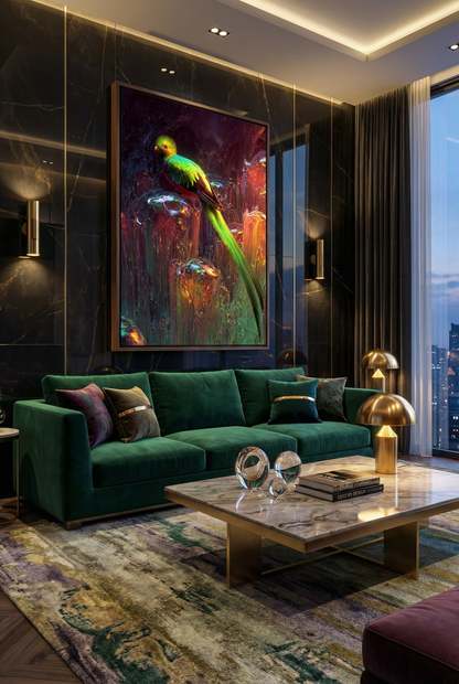 Art Print wAIld Life - Perched on Melted Rainbows