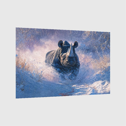 Art Print wAIld Life - The Rhino's Relentless Path
