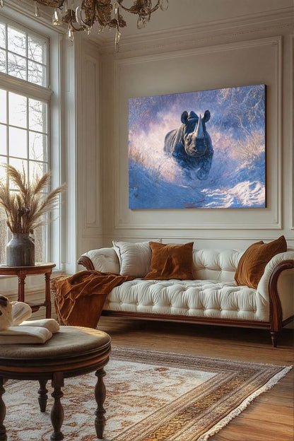 Art Print wAIld Life - The Rhino's Relentless Path