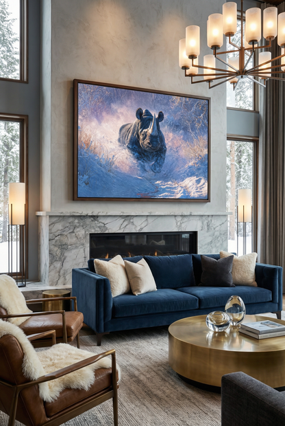 Art Print wAIld Life - The Rhino's Relentless Path