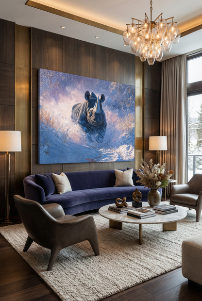 Art Print wAIld Life - The Rhino's Relentless Path