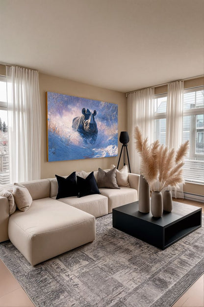 Art Print wAIld Life - The Rhino's Relentless Path