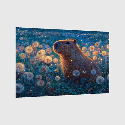 Art Print wAIld Life - Capybara Watches the Stars