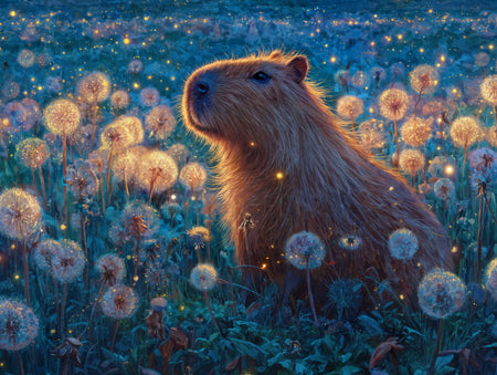 Art Print wAIld Life - Capybara Watches the Stars