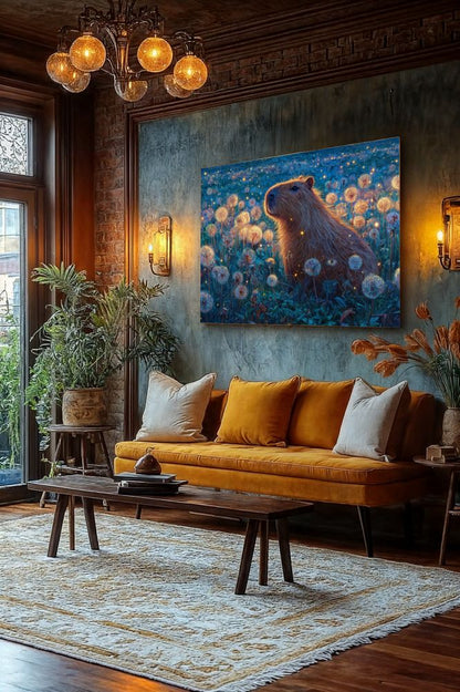 Art Print wAIld Life - Capybara Watches the Stars