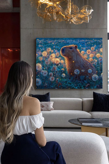 Art Print wAIld Life - Capybara Watches the Stars