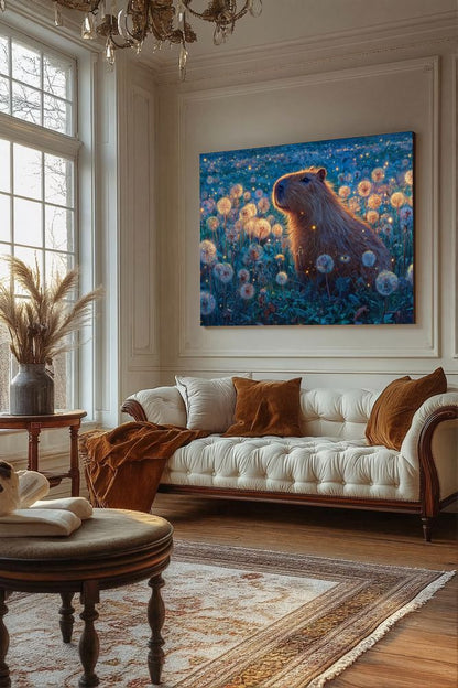 Art Print wAIld Life - Capybara Watches the Stars