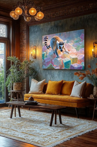Art Print wAIld Life - A Lemur Among Sugar Dreams