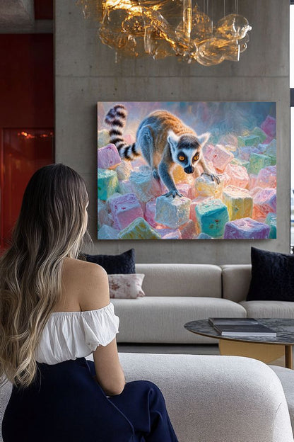 Art Print wAIld Life - A Lemur Among Sugar Dreams