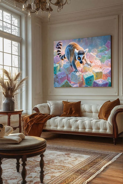 Art Print wAIld Life - A Lemur Among Sugar Dreams