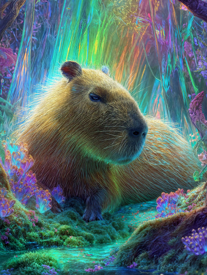 Art Print wAIld Life - The Peaceful Capybara