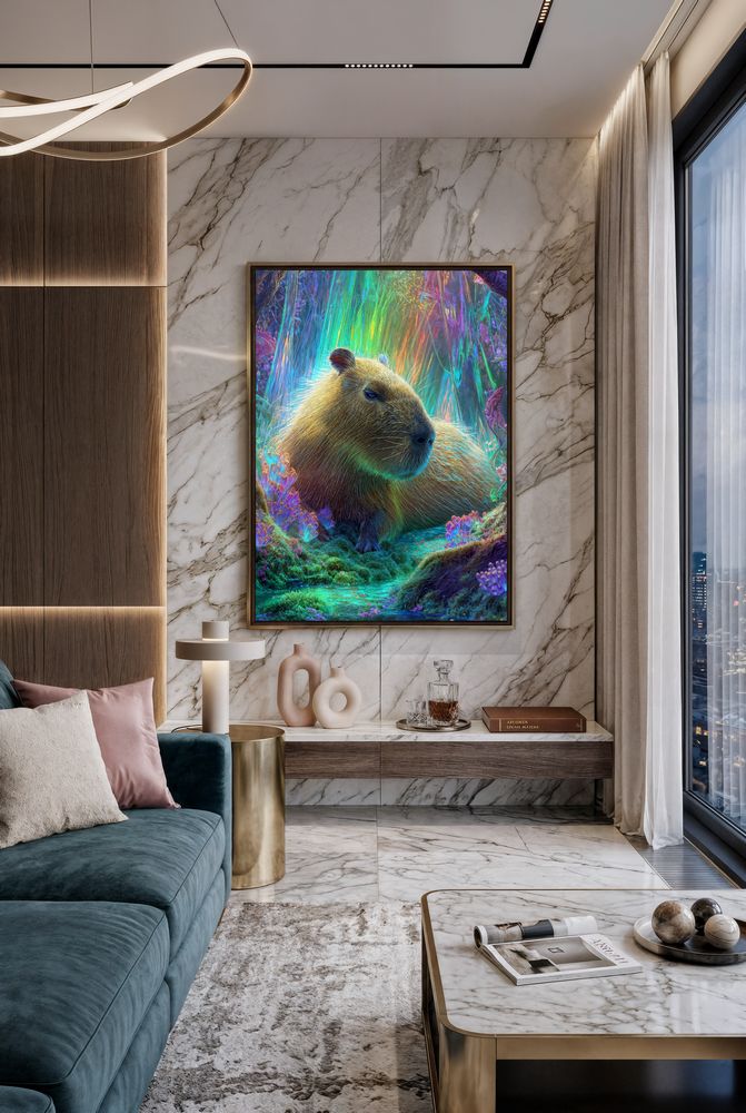 Art Print wAIld Life - The Peaceful Capybara