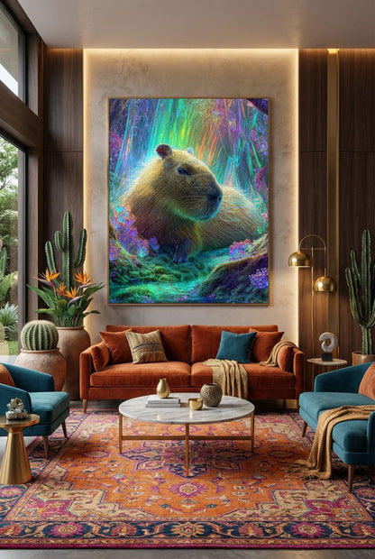 Art Print wAIld Life - The Peaceful Capybara