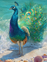 Art Print wAIld Life - The Tide-Kissed Peacock
