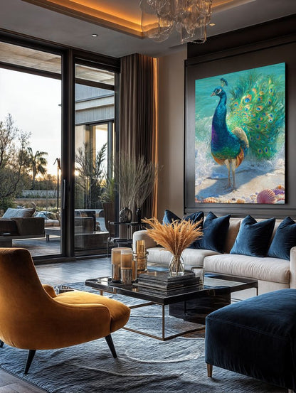 Art Print wAIld Life - The Tide-Kissed Peacock