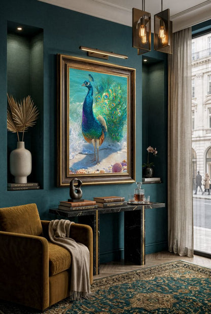 Art Print wAIld Life - The Tide-Kissed Peacock