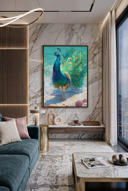 Art Print wAIld Life - The Tide-Kissed Peacock