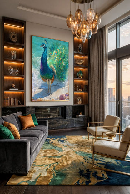 Art Print wAIld Life - The Tide-Kissed Peacock
