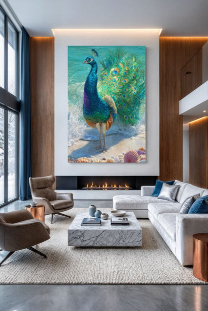 Art Print wAIld Life - The Tide-Kissed Peacock