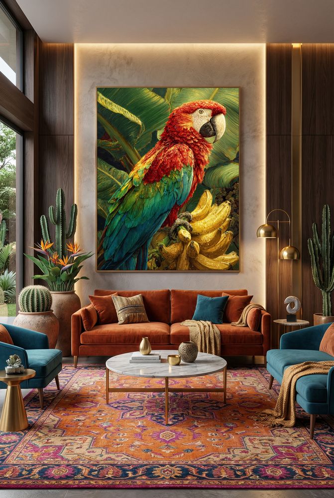 Art Print wAIld Life - The Parrot of Golden Fruit