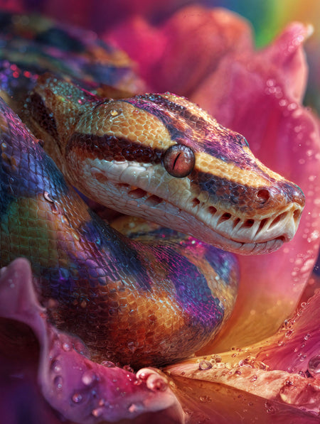 Art Print wAIld Life - The Serpent Among Petals